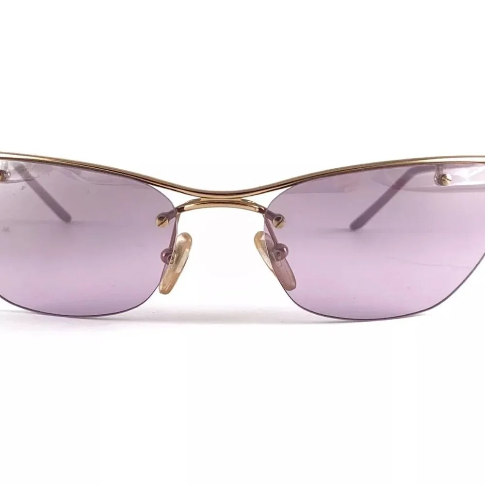 Christian Dior Flash Tinted Lens Sunglasses purple lavender semi rimless 90s